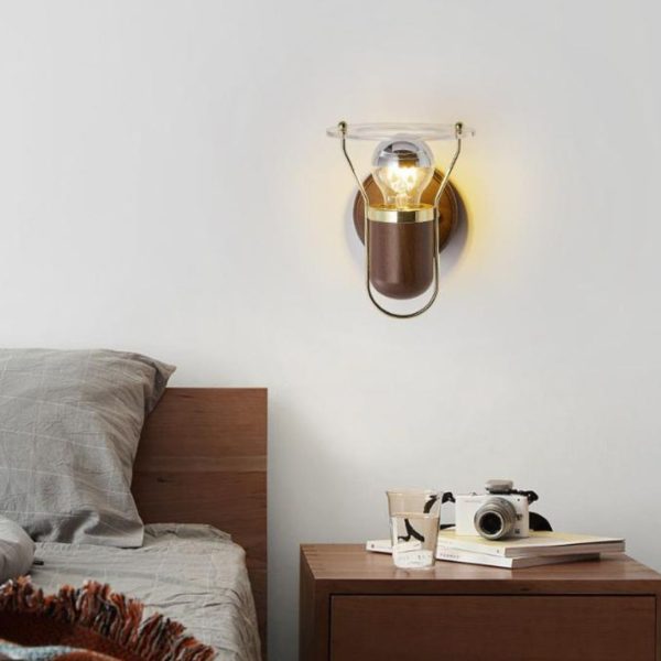 Đèn Tường Gỗ Xoay 360 Độ Cổ Điển Chiếu Sáng Phòng Ngủ, Lối Đi Nhà Ở, Quán Cafe Vintage