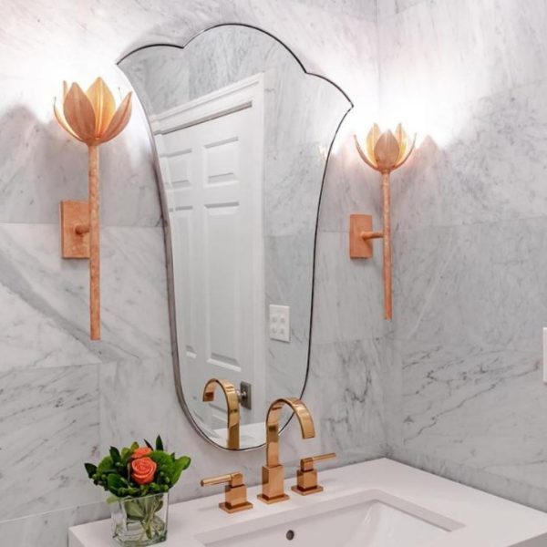 Đèn Tường Hoa Sen Sắt Mạ Vàng Sang Trọng Decor Biệt Thự, Phòng Ngủ Ấm Cúng Lãng Mạn