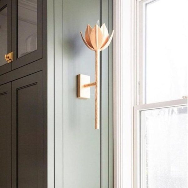 Đèn Tường Hoa Sen Sắt Mạ Vàng Sang Trọng Decor Biệt Thự, Phòng Ngủ Ấm Cúng Lãng Mạn