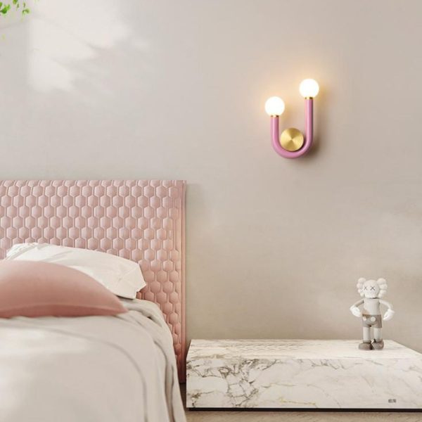 Đèn Tường Kim Loại Chữ U Màu Sắc Rực Rỡ, Trang Trí Phòng Ngủ Cho Bé, Studio Chụp Hình