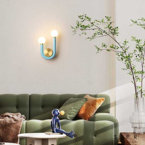 Đèn Tường Kim Loại Chữ U Màu Sắc Rực Rỡ, Trang Trí Phòng Ngủ Cho Bé, Studio Chụp Hình