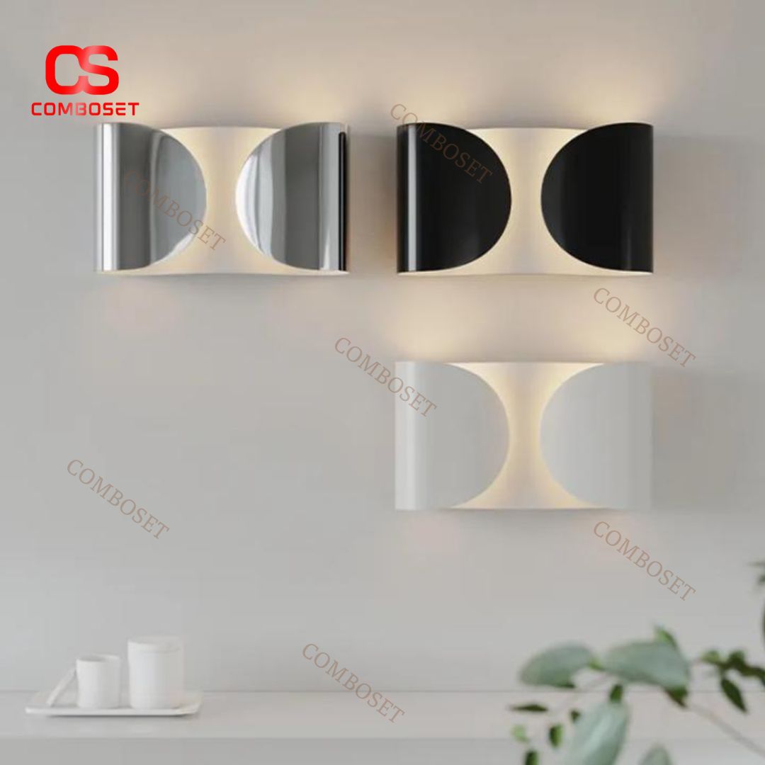 Đèn Tường Kim Loại Sơn Bóng 4 Màu Thời Thượng Thiết Kế Tối Giản Chiếu Sáng Lối Đi, Phòng Ngủ