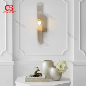Đèn Tường Sắt Hình Học Trừu Tượng Kiểu Dáng Lạ Mắt Ánh Sáng Vàng Ấm Cho Phòng Ngủ, Phòng Tắm