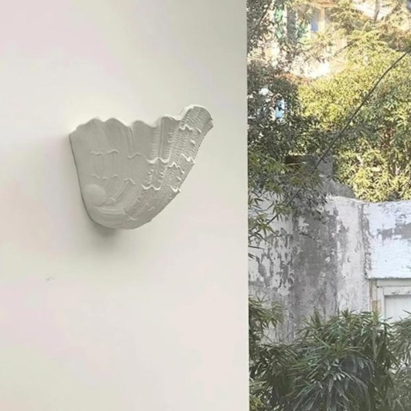 Đèn Tường Vỏ Sò Trắng Bằng Nhựa Giả Thạch Cao Phong Cách Pháp Decor Quán Cafe, Nhà Hàng