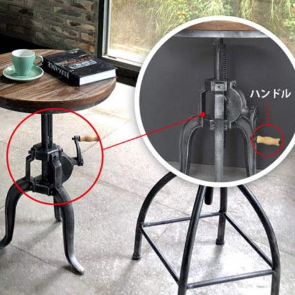 Ghế Quầy Bar 3 Chân Phong Cách Công Nghiệp Retro Cổ Điển Có Thể Điều Chỉnh Độ Cao Đơn Giản