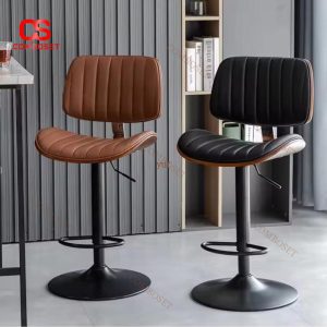 Ghế Quầy Bar Bàn Ăn Tựa Lưng Da Sang Trọng, Trang Trí Quầy Lễ Tân, Văn Phòng Hiện Đại