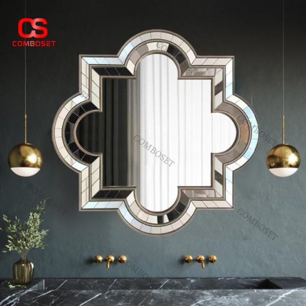 Gương Treo Tường Hình Hoa 8 Cánh Thiết Kế Nghệ Thuật Cho Nhà Ở Và Dự Án Nội Thất Cao Cấp