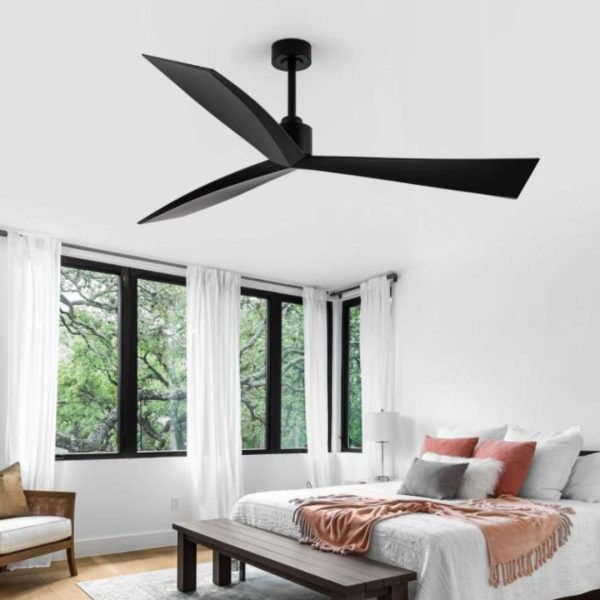 Quạt Trần 3 Cánh Tối Giản Màu Trắng Đen Hiện Đại Điều Khiển Từ Xa Có 6 Cấp Độ Gió