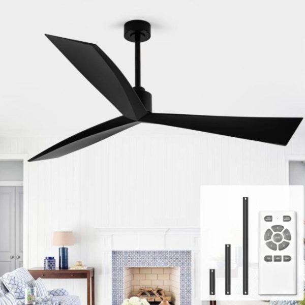 Quạt Trần 3 Cánh Tối Giản Màu Trắng Đen Hiện Đại Điều Khiển Từ Xa Có 6 Cấp Độ Gió