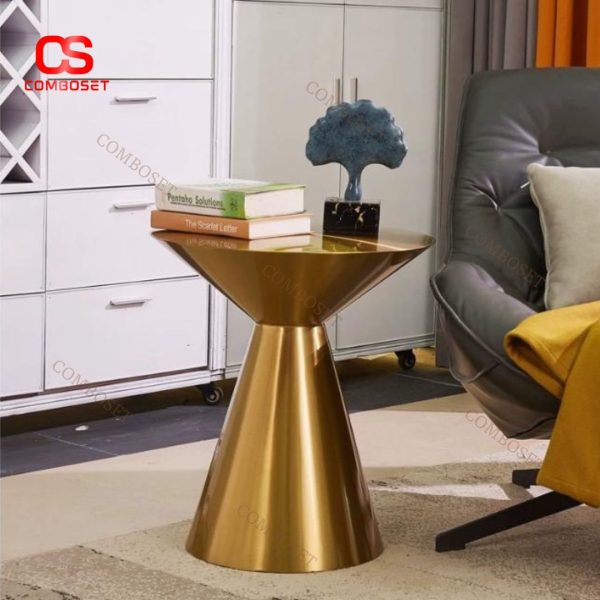 Bàn Cafe Tròn Nhỏ Thép Không Gỉ Decor Góc Ghế Sofa, Phòng Khách, Phòng Ngủ Sang Trọng