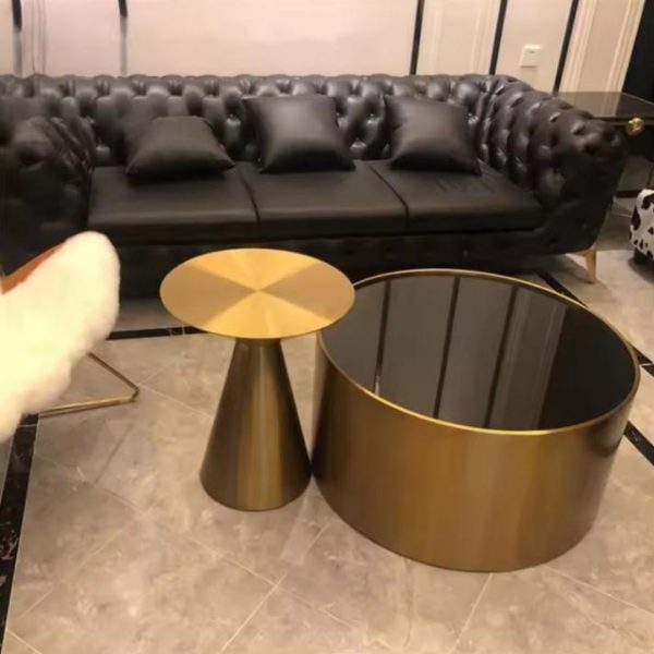 Bàn Cafe Tròn Nhỏ Thép Không Gỉ Decor Góc Ghế Sofa, Phòng Khách, Phòng Ngủ Sang Trọng