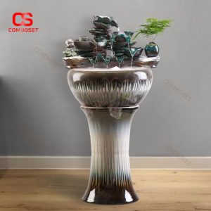 Đài Thác Nước Chảy Tuần Hoàn Làm Đồ Trang Trí Phong Thuỷ, Mang Lại May Mắn, Tài Lộc, Quà Tặng Tân Gia