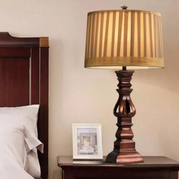 Đèn Bàn Chụp Vải Lanh Cổ Điển Decor Đầu Giường Ngủ, Đọc Sách Phong Cách Tối Giản
