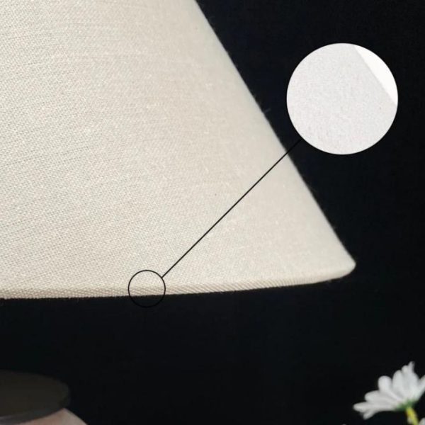 Đèn Bàn Gốm Handmade Hoạ Tiết Vân Nứt Giả Cổ Mới Lạ Chụp Vải Thô Mộc Truyền Thống