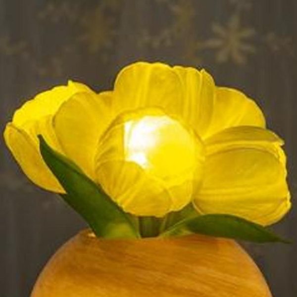 Đèn Bàn Hành Tinh Hoa Tulip 3 Chế Độ Sáng, Công Tắc Cảm Ứng, Cổng Sạc USB Hiện Đại