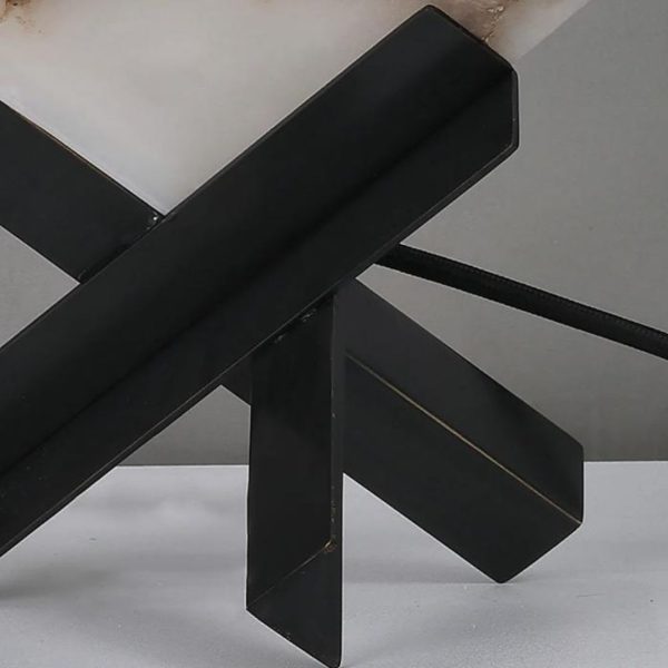 Đèn Bàn Hình Khối Vuông Đá Cẩm Thạch Tối Giản Decor Phòng Khách, Phòng Ngủ Ánh Sáng Ấm