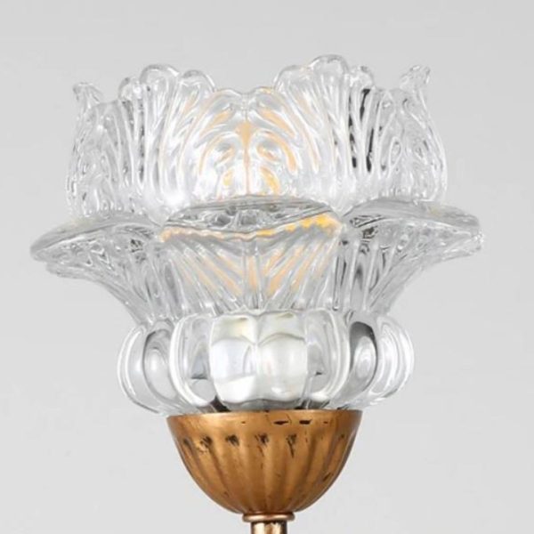 Đèn Bàn Hoa Thuỷ Tinh Nhỏ Xinh Ánh Sàng Vàng Ấm Decor Đầu Giường Ngủ, Bàn Làm Việc