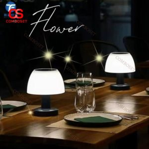 Đèn Bàn Nấm Trắng Nhỏ Xinh Năng Lượng Mặt Trời Chống Thấm Nước, Cổng Sạc Type C, Nhiều Chế Độ Sáng Decor Sân Vườn, Cắm Trại