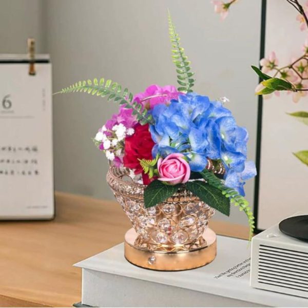 Đèn Bàn Pha Lê Hoa Giấy Decor Bàn Tiệc Cưới, Có 3 Chế Độ Sáng, Công Tắc Cảm Ứng, Sạc USB Hiện Đại