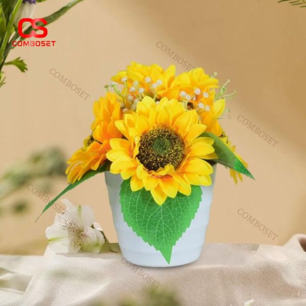 Đèn Chậu Hoa Hướng Dương Decor Phòng Ngủ, Tiệc Tùng, Quà Tặng Cho Người Thân