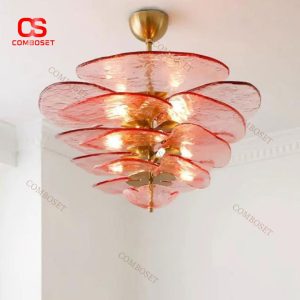 Đèn Chùm Cánh Hoa Xếp Tầng Thuỷ Tinh Decor Phòng Khách Thẩm Mỹ, Phòng Ngủ, Nhà Hàng