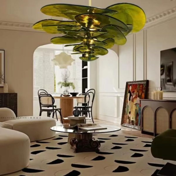 Đèn Chùm Cánh Hoa Xếp Tầng Thuỷ Tinh Decor Phòng Khách Thẩm Mỹ, Phòng Ngủ, Nhà Hàng