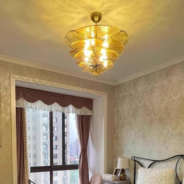 Đèn Chùm Cánh Hoa Xếp Tầng Thuỷ Tinh Decor Phòng Khách Thẩm Mỹ, Phòng Ngủ, Nhà Hàng