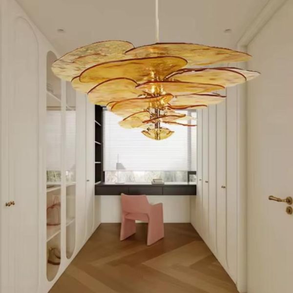 Đèn Chùm Cánh Hoa Xếp Tầng Thuỷ Tinh Decor Phòng Khách Thẩm Mỹ, Phòng Ngủ, Nhà Hàng