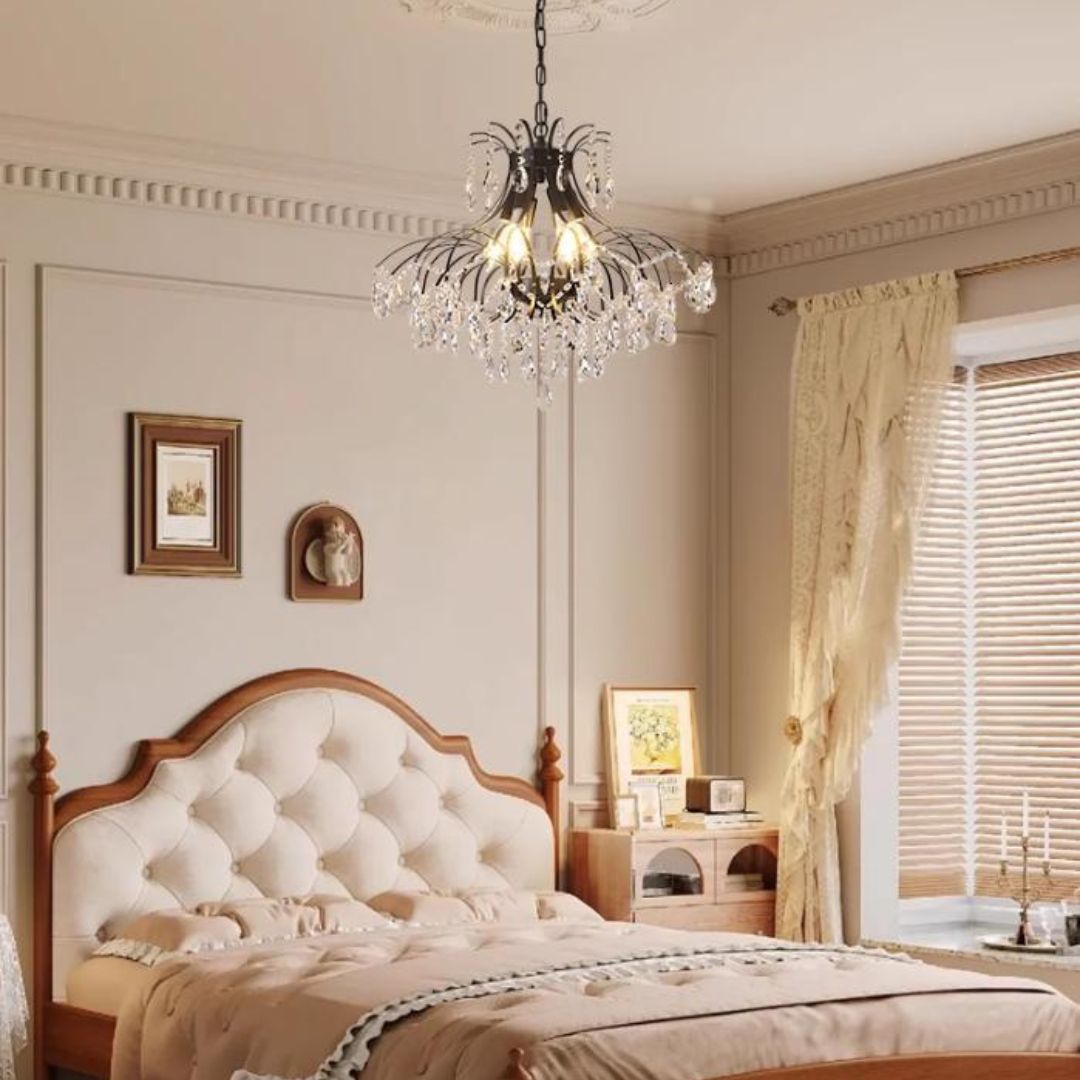 Đèn Chùm Pha Lê Châu Âu Thiết Kế Sang Trọng Cổ Điển Treo Trần Nhà, Phòng Khách, Bàn Tiệc Gia Đình