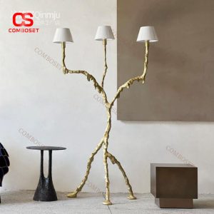 Đèn Sàn Cây 3 Nhánh Uốn Lượn Nghệ Thuật Trừu Tượng Phá Cách Cho Studio, Penthouse, Showroom