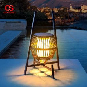 Đèn Sàn Lồng Kim Loại Năng Lượng Mặt Trời, Có Quai Xách, Chống Thấm Nước, Trang Trí Sân Vườn, Tiệc BBQ