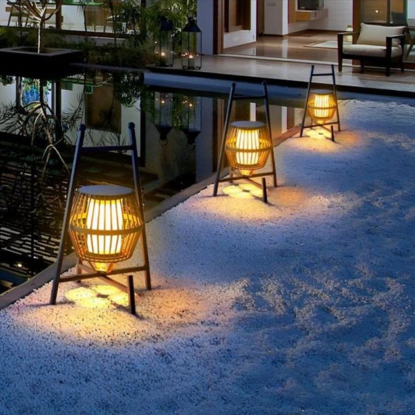 Đèn Sàn Lồng Kim Loại Năng Lượng Mặt Trời, Có Quai Xách, Chống Thấm Nước, Trang Trí Sân Vườn, Tiệc BBQ
