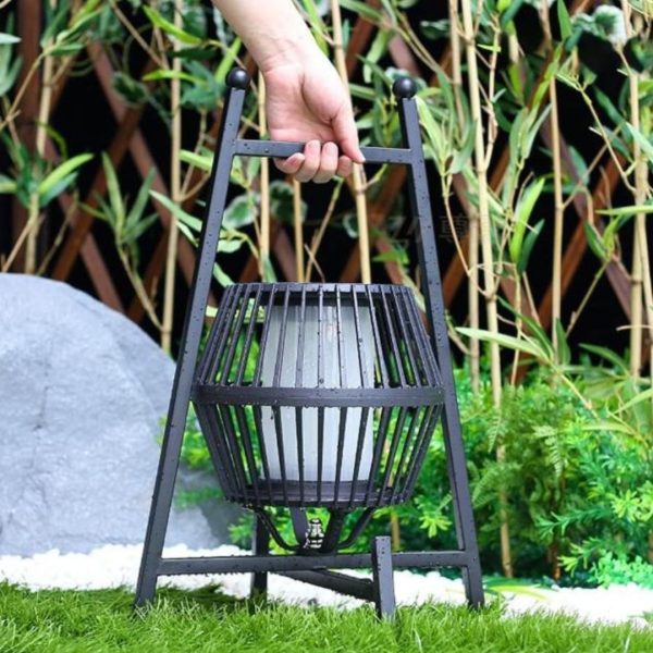 Đèn Sàn Lồng Kim Loại Năng Lượng Mặt Trời, Có Quai Xách, Chống Thấm Nước, Trang Trí Sân Vườn, Tiệc BBQ