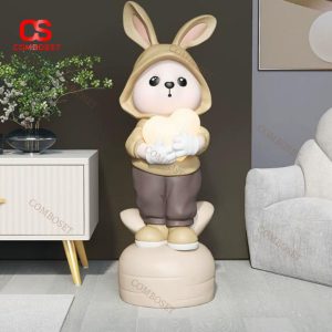 Đèn Sàn Thỏ Ôm Tim Phát Sáng Decor Ngọt Ngào Cho Phòng Bé Gái, Quà Tặng Bé Yêu Cực Chill
