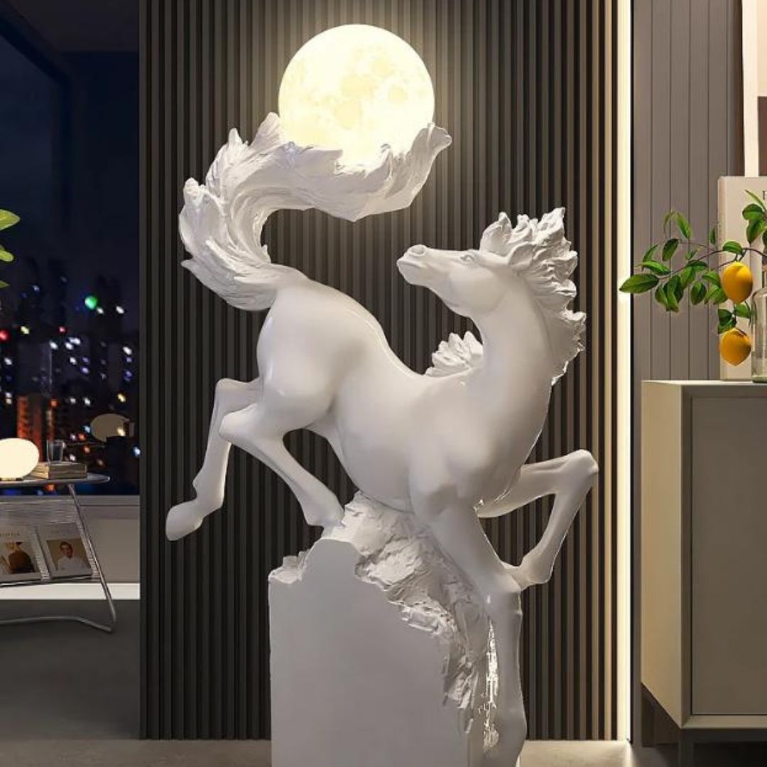 Đèn Sàn Tượng Ngựa Lớn Phong Thuỷ Trang Trí Phòng Khách, Văn Phòng Công Ty, Hiện Đại