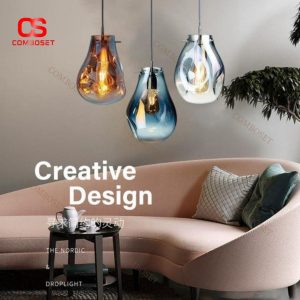 Đèn Thả Đơn Bóng Thuỷ Tinh Màu Lấp Lánh Decor Đảo Bếp, Phòng Khách, Phòng Ngủ