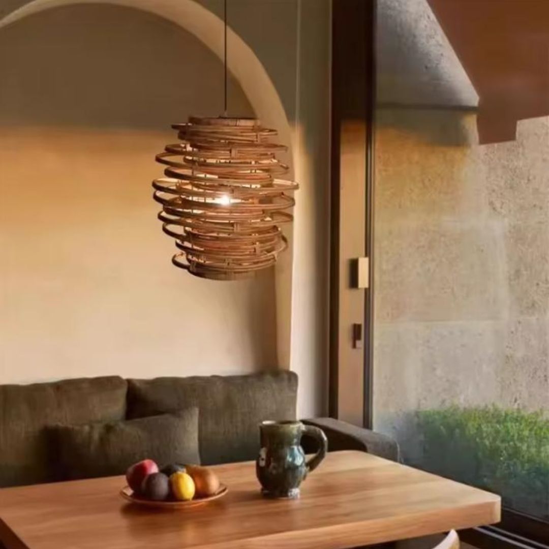 Đèn Thả Mây Tre Đan Thủ Công Phong Cách Mộc Mạc Thiên Nhiên Decor Quán Cafe, Nhà Hàng Cổ Điển