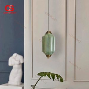 Đèn Thả Thuỷ Tinh Dạng Lồng Trung Hoa Phong Cách Tân Cổ Điển Cho Phòng Khách, Phòng Trà