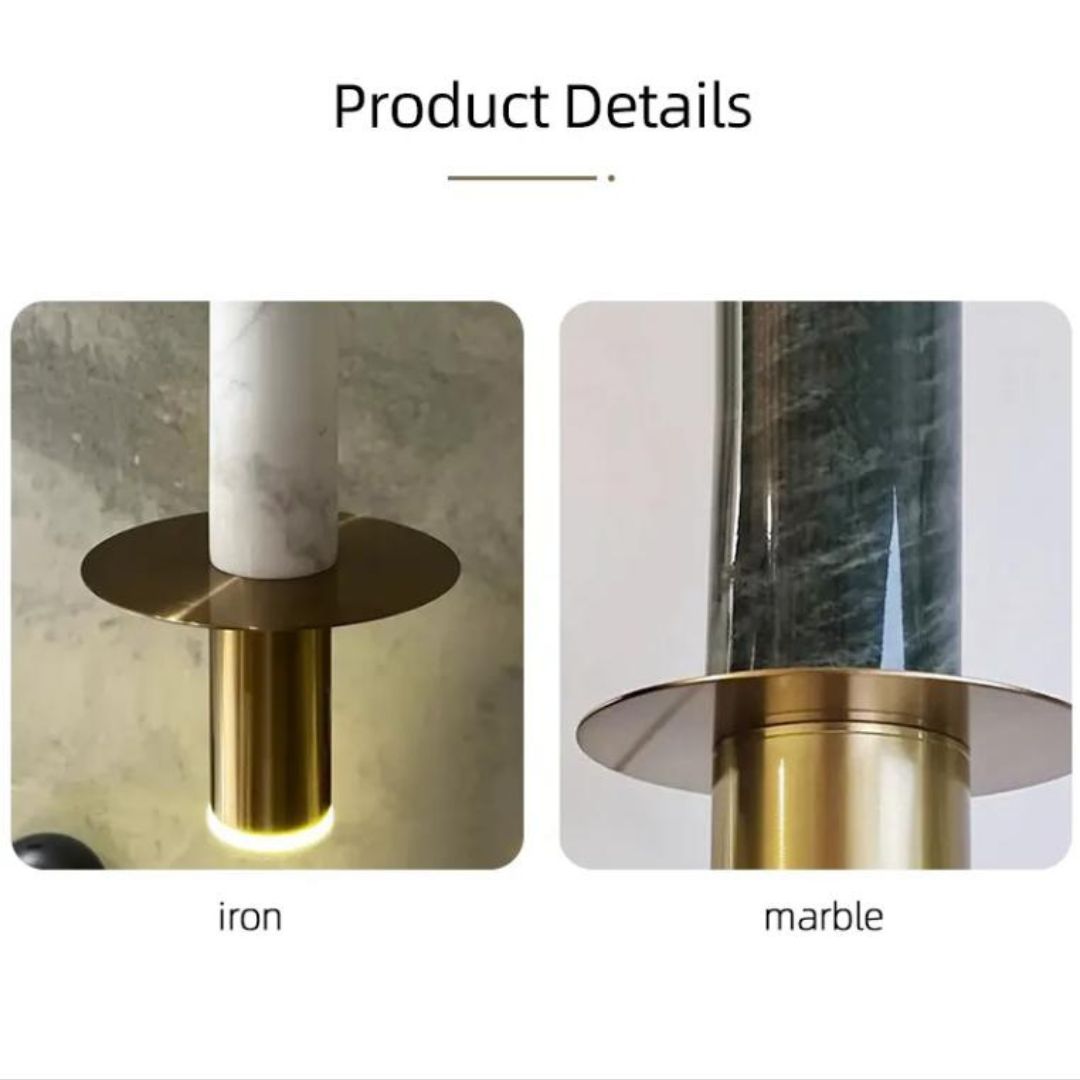 Đèn Thả Trần Ống Đá Marble Phối Kim Loại Mạ Vàng Cao Cấp Tôn Vinh Không Gian Nội Thất Hiện Đại Đẳng Cấp