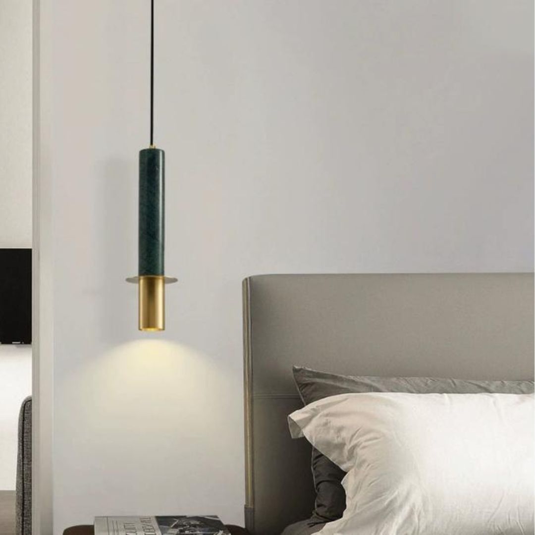 Đèn Thả Trần Ống Đá Marble Phối Kim Loại Mạ Vàng Cao Cấp Tôn Vinh Không Gian Nội Thất Hiện Đại Đẳng Cấp