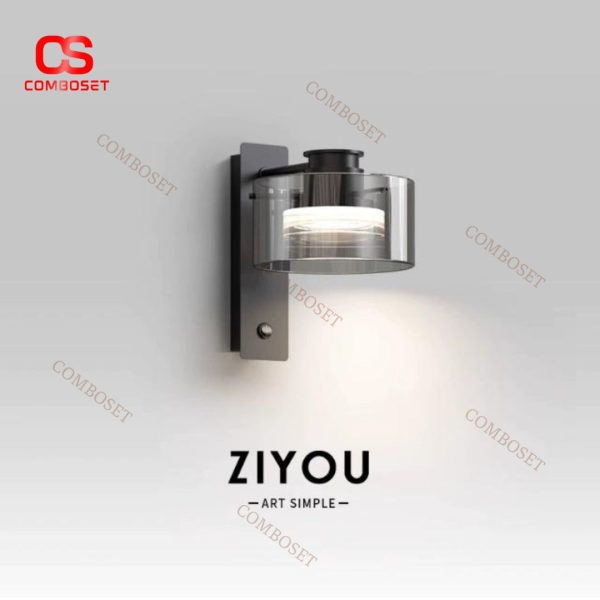 Đèn Tường Kính Xám Khói Tối Giản Chiếu Sáng Đầu Giường Ngủ, Lối Đi Nội Thất Phong Cách Châu Âu, Bắc Âu