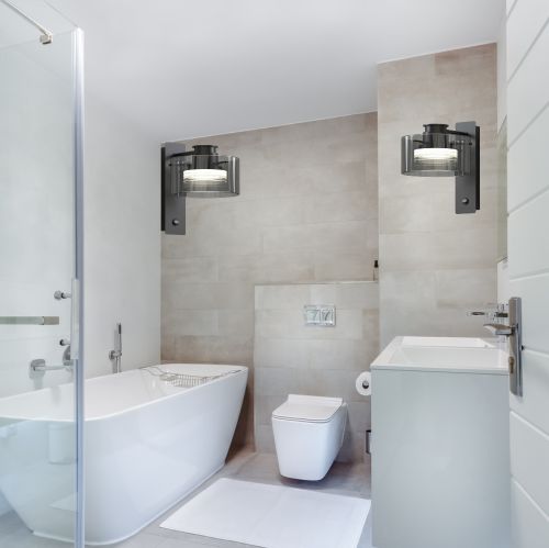 Đèn Tường Kính Xám Khói Tối Giản Chiếu Sáng Đầu Giường Ngủ, Lối Đi Nội Thất Phong Cách Châu Âu, Bắc Âu