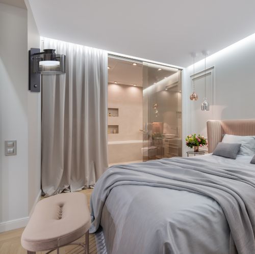 Đèn Tường Kính Xám Khói Tối Giản Chiếu Sáng Đầu Giường Ngủ, Lối Đi Nội Thất Phong Cách Châu Âu, Bắc Âu