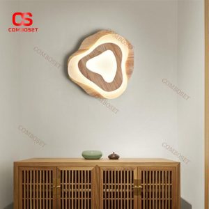 Đèn Tường Trần Gỗ Nguyên Khối Phong Cách Zen Trung Quốc, Chiếu Sáng Phòng Trà, Thiền Thư Giãn