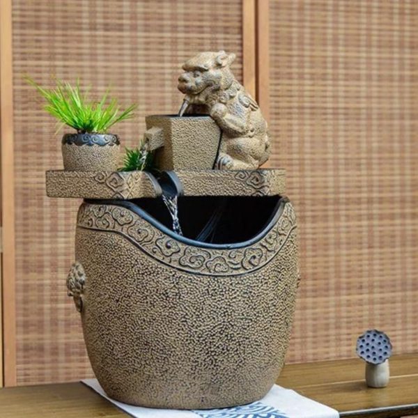 Thác Nước Tượng Kỳ Lân Phong Thủy Để Bàn Đem Lại Bình An & Thịnh Vượng Hút Vượng Khí, Chiêu Tài
