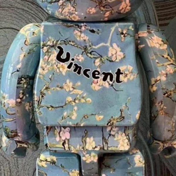 Tượng Bearbrick Hoa Xanh Cao Cấp In Hoa Cực Chill Decor Ấn Tượng Văn Phòng & Nhà Ở
