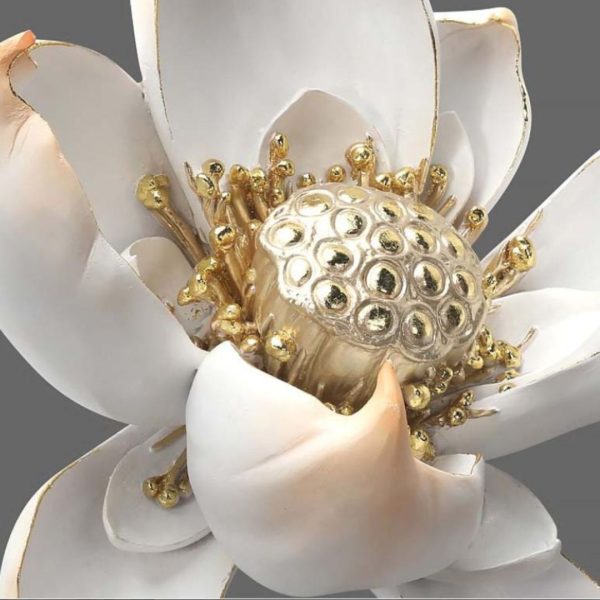 Tượng Hoa Sen Trắng 3D Nghệ Thuật Decor Nội Thất Hiện Đại Thanh Lịch & Tối Giản