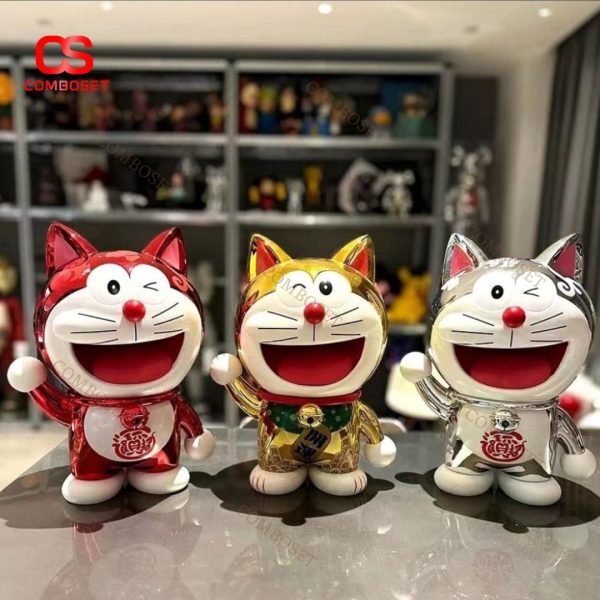 Tượng Mèo Doraemon Nhiều Màu May Mắn, Decor Văn Phòng, Bàn Làm Việc, Quà Tặng Sinh Nhật