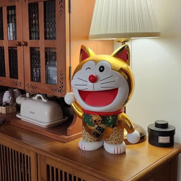Tượng Mèo Doraemon Nhiều Màu May Mắn, Decor Văn Phòng, Bàn Làm Việc, Quà Tặng Sinh Nhật
