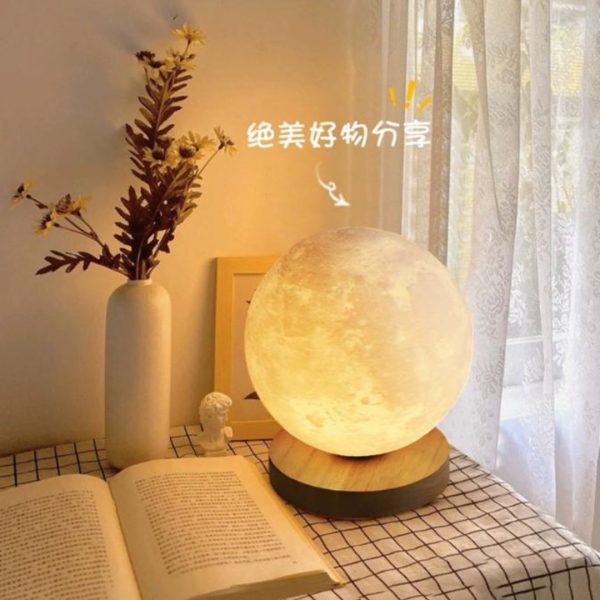 Đèn Bàn Mặt Trăng Tròn 3D Có 3 Chế Độ Sáng Decor Phòng Ngủ Cho Bé, Quà Tặng Ý Nghĩa
